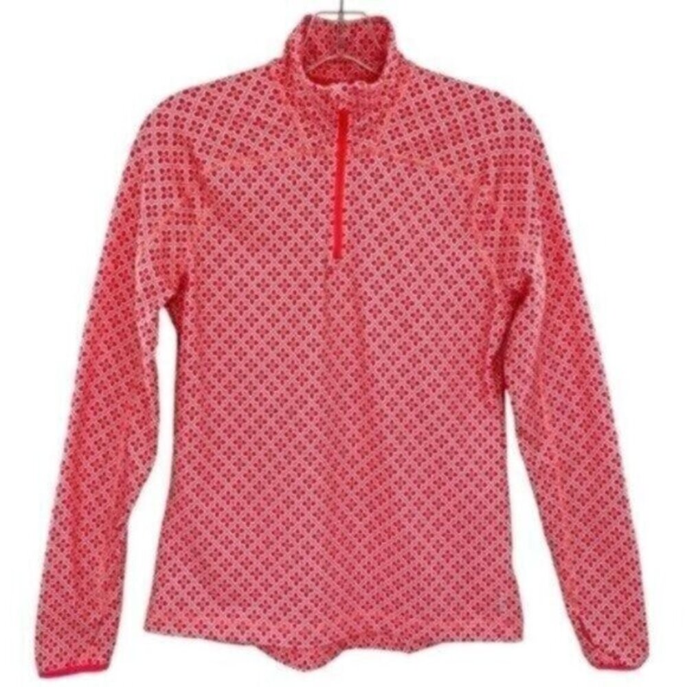 Lands’ End Women’s Geometric Print Long Sleeve Quarter Zip Pullover